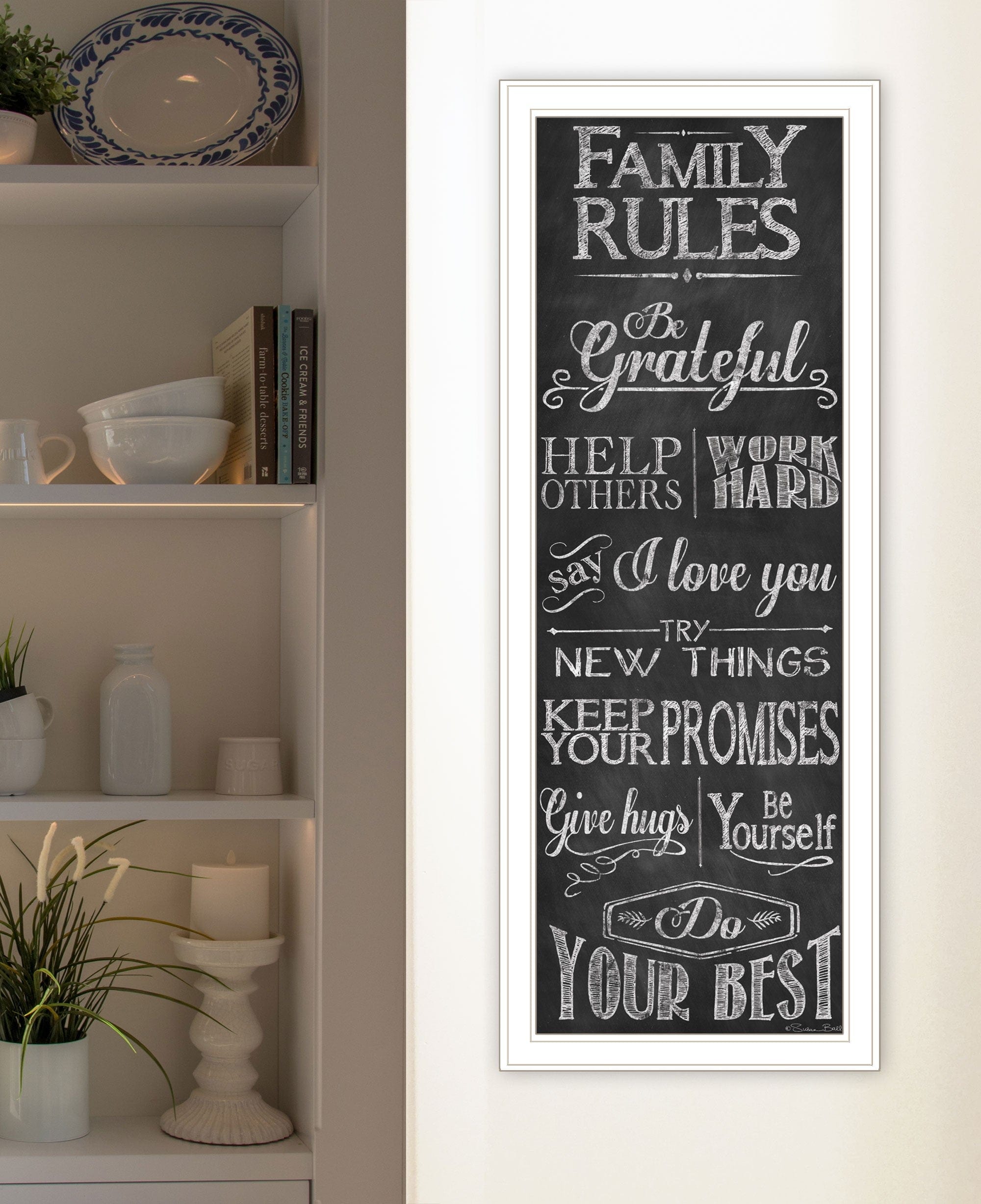 Family Rules 2 White Framed Print Wall Art - Homeroots