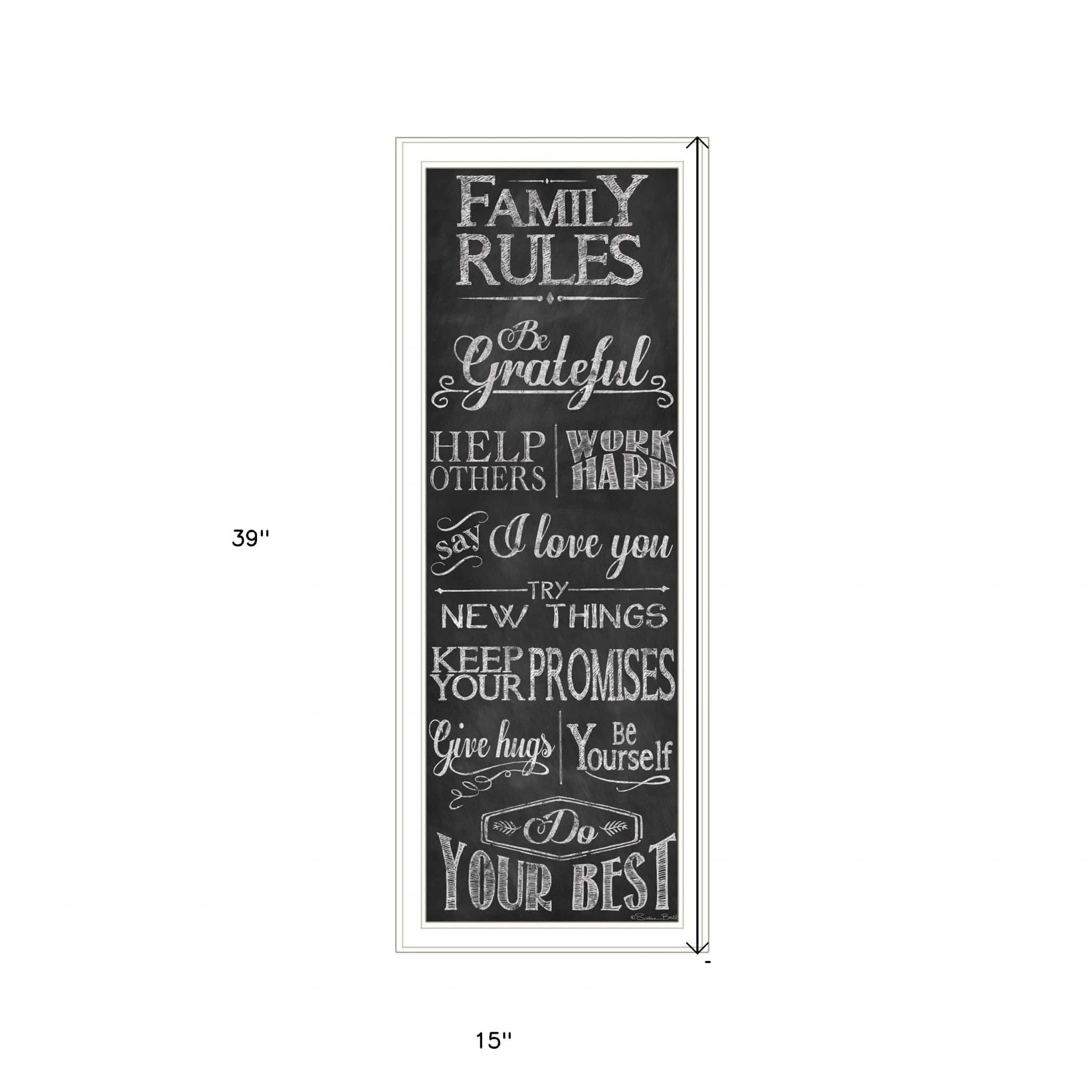 Family Rules 2 White Framed Print Wall Art - Homeroots