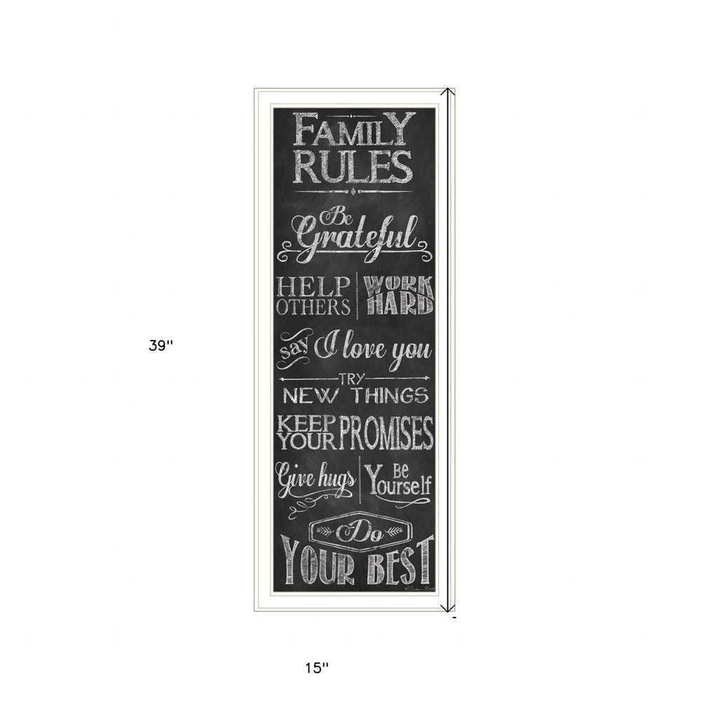Family Rules 2 White Framed Print Wall Art - Homeroots - Flyclothing LLC