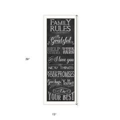 Family Rules 2 White Framed Print Wall Art - Homeroots