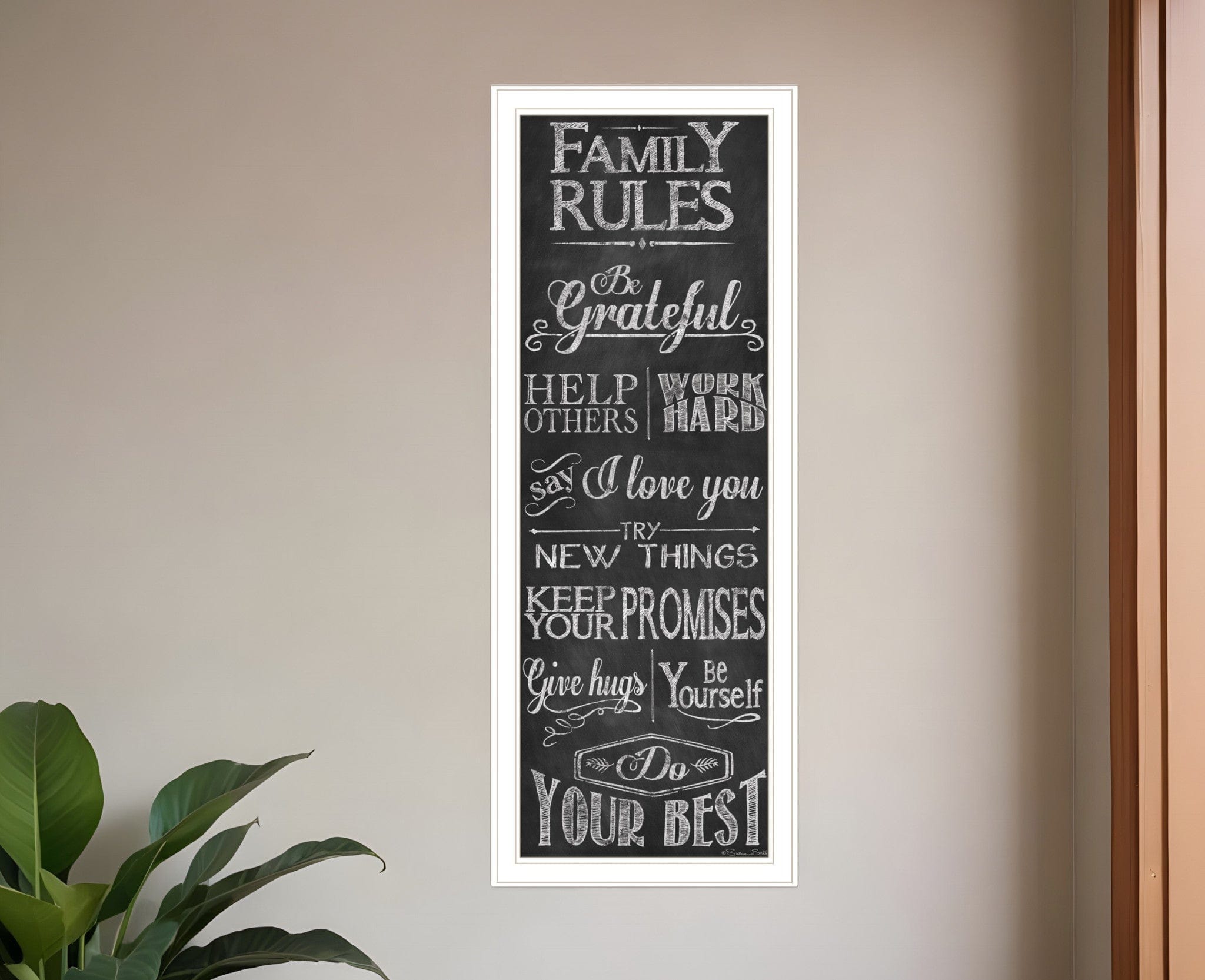 Family Rules 2 White Framed Print Wall Art - Homeroots