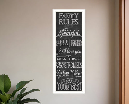 Family Rules 2 White Framed Print Wall Art - Homeroots