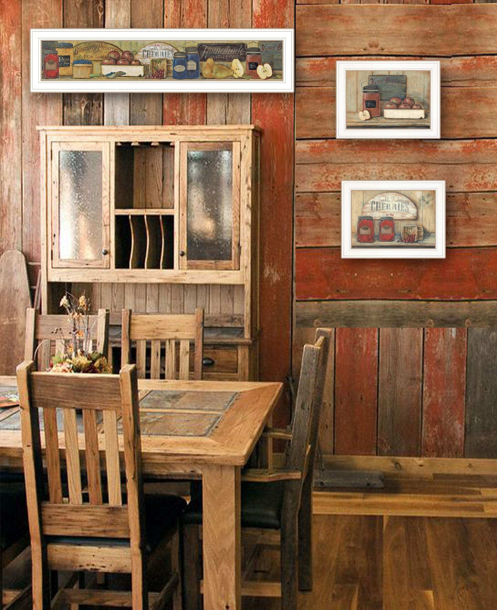 Set Of Three Country Kitchen 1 White Framed Print Kitchen Wall Art - Homeroots - Flyclothing LLC