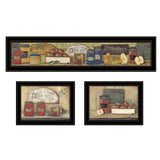 Set Of Three Country Kitchen 2 Black Framed Print Kitchen Wall Art - Homeroots
