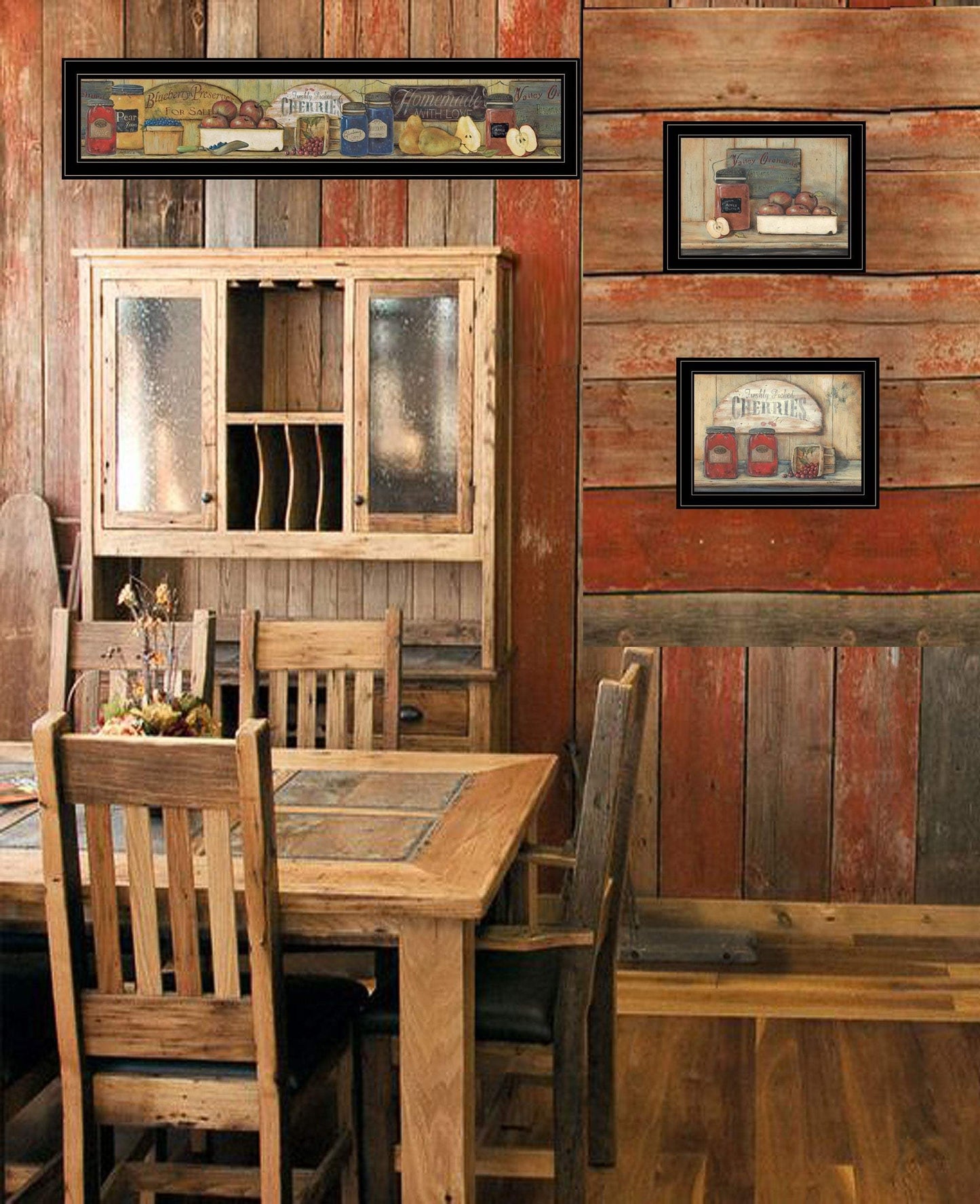 Set Of Three Country Kitchen 2 Black Framed Print Kitchen Wall Art - Homeroots - Flyclothing LLC
