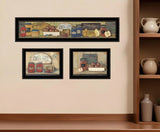 Set Of Three Country Kitchen 2 Black Framed Print Kitchen Wall Art - Homeroots