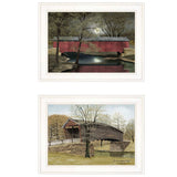 Set Of Two Bridges of 1 White Framed Print Wall Art - Homeroots - Flyclothing LLC