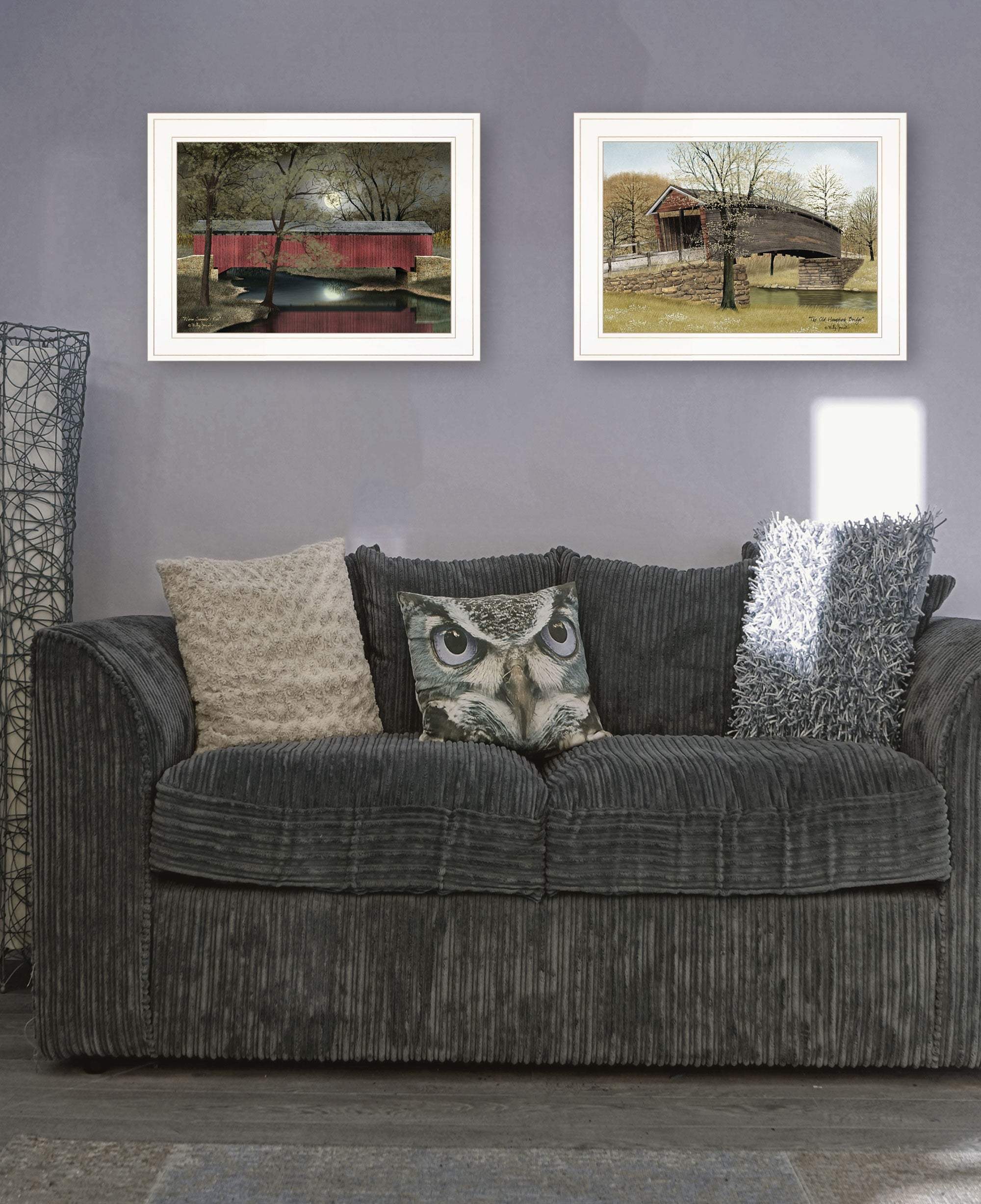 Set Of Two Bridges of 1 White Framed Print Wall Art - Homeroots - Flyclothing LLC