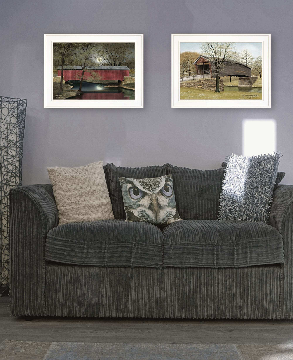 Set Of Two Bridges of 1 White Framed Print Wall Art - Homeroots - Flyclothing LLC