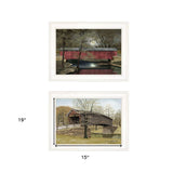 Set Of Two Bridges of 1 White Framed Print Wall Art - Homeroots - Flyclothing LLC