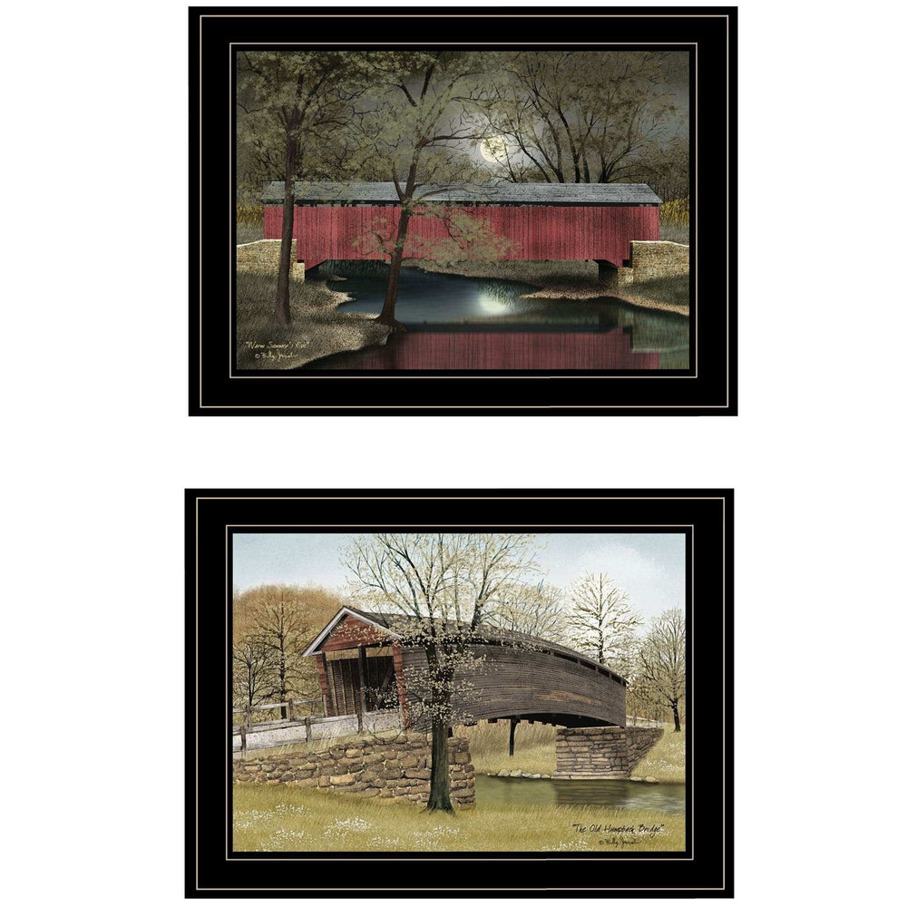 Set Of Two Bridges of 2 Black Framed Print Wall Art - Homeroots - Flyclothing LLC