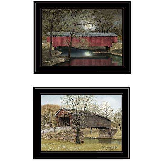 Set Of Two Bridges of 2 Black Framed Print Wall Art - Homeroots - Flyclothing LLC