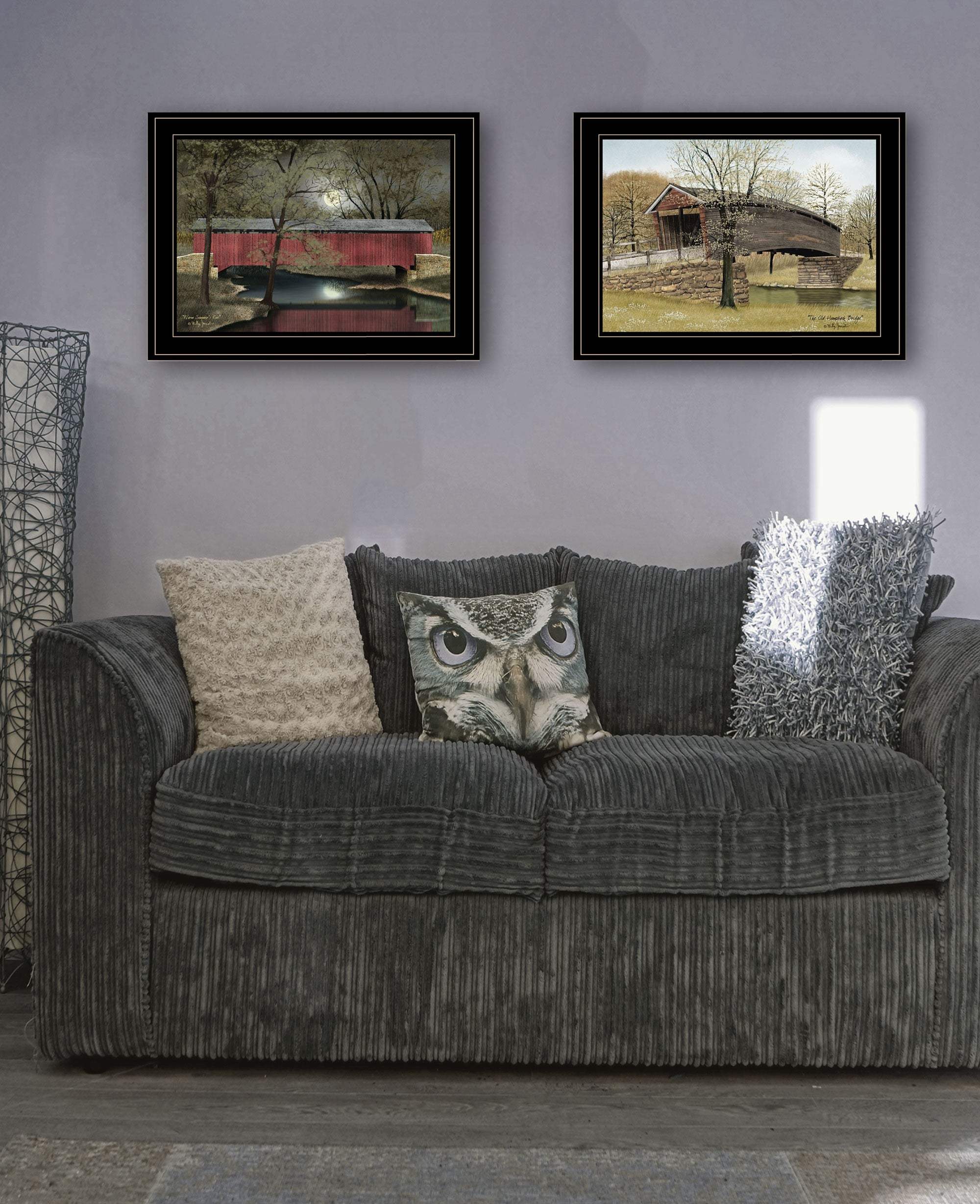 Set Of Two Bridges of 2 Black Framed Print Wall Art - Homeroots - Flyclothing LLC