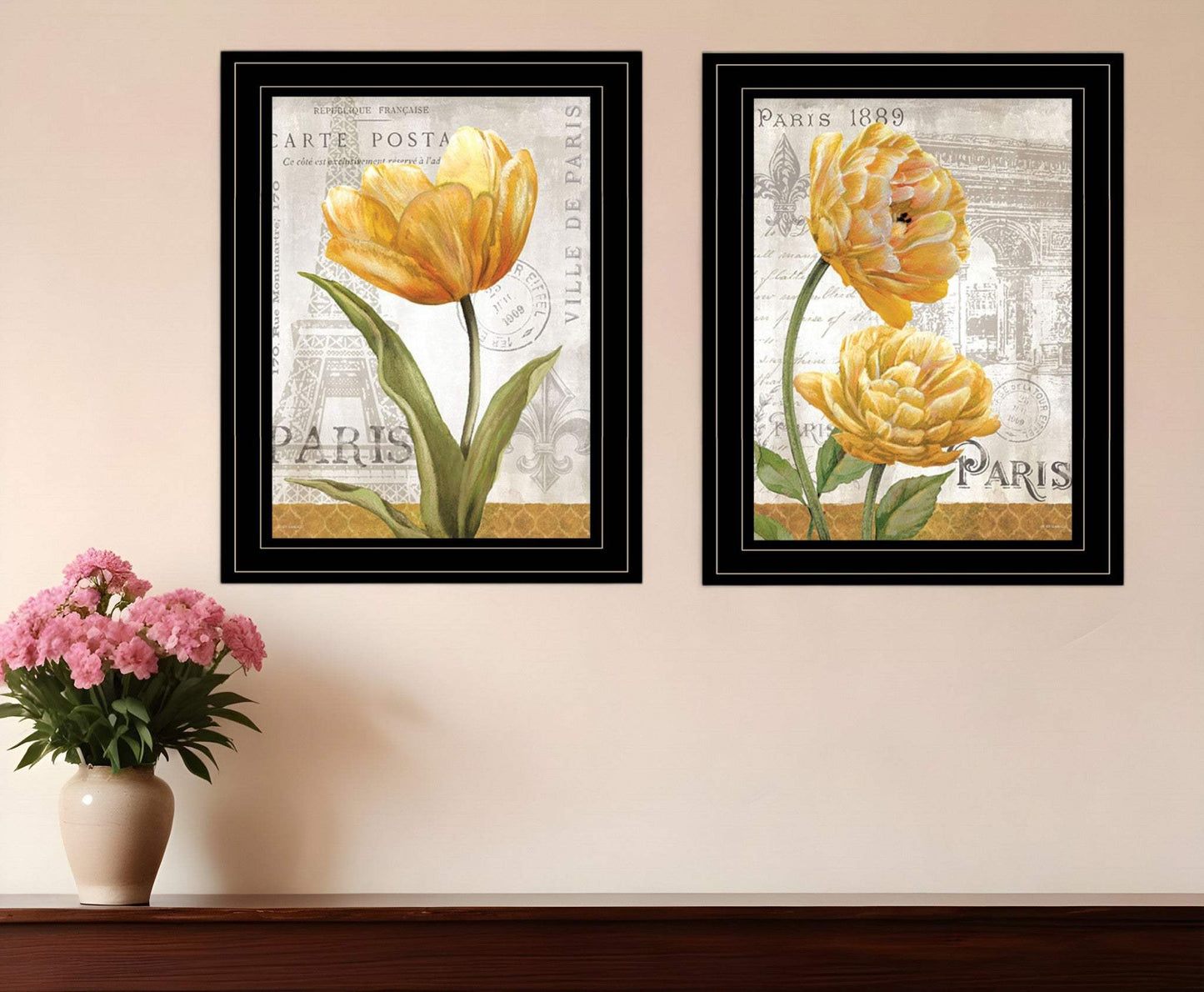 Set Of Two Paris 2 Black Framed Print Wall Art - Homeroots - Flyclothing LLC