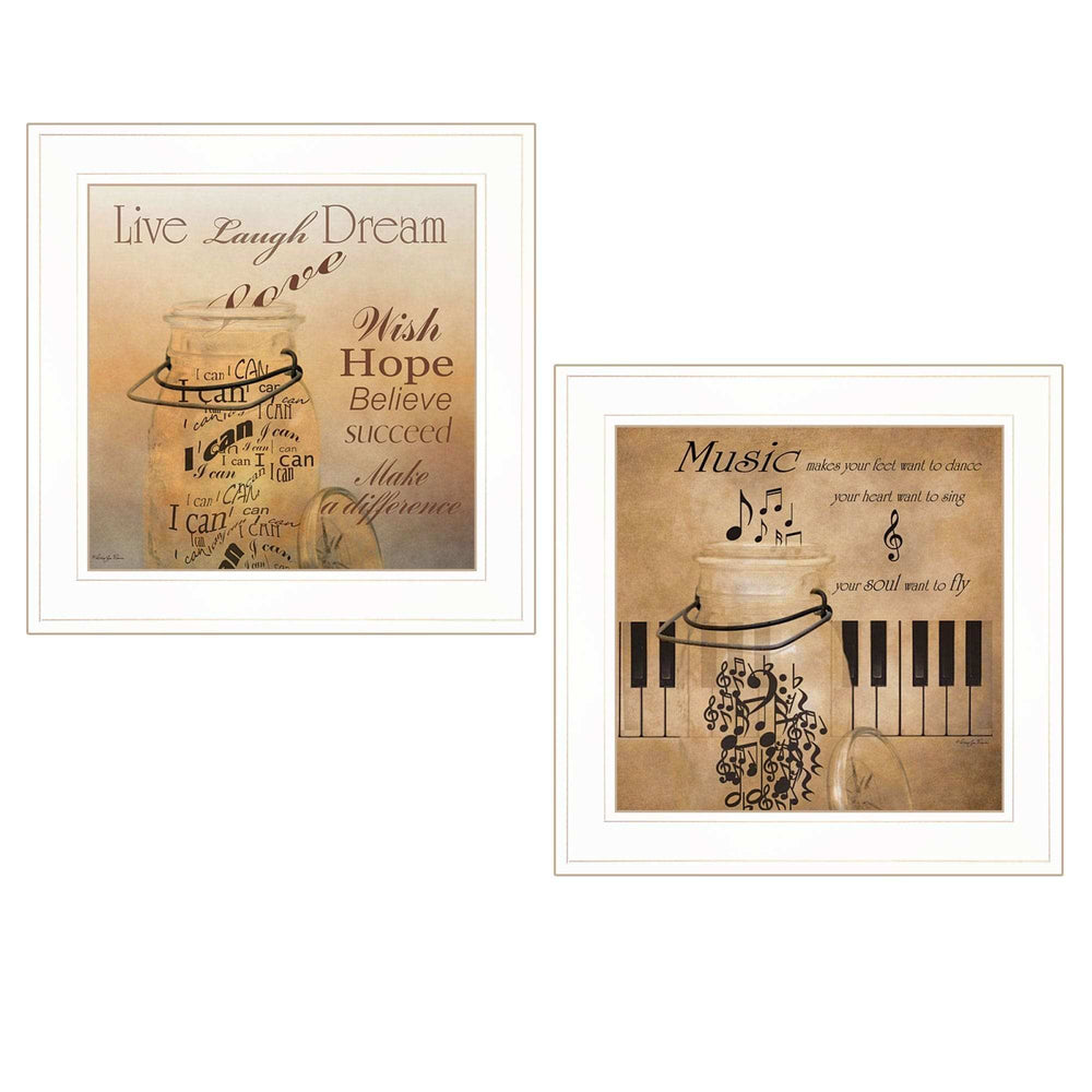 Set Of Two Music 1 White Framed Print Wall Art - Homeroots - Flyclothing LLC