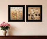 Set Of Two Music 2 Black Framed Print Wall Art - Homeroots