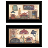 Set Of Two Bath 4 Black Framed Print Bathroom Wall Art - Homeroots