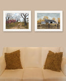 Set Of Two Country Roads 1 White Framed Print Wall Art - Homeroots