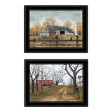 Set Of Two Country Roads 2 Black Framed Print Wall Art - Homeroots