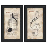 Set Of Two Music 8 Black Framed Print Wall Art - Homeroots