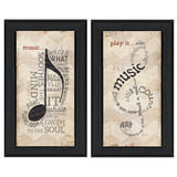 Set Of Two Music 8 Black Framed Print Wall Art - Homeroots