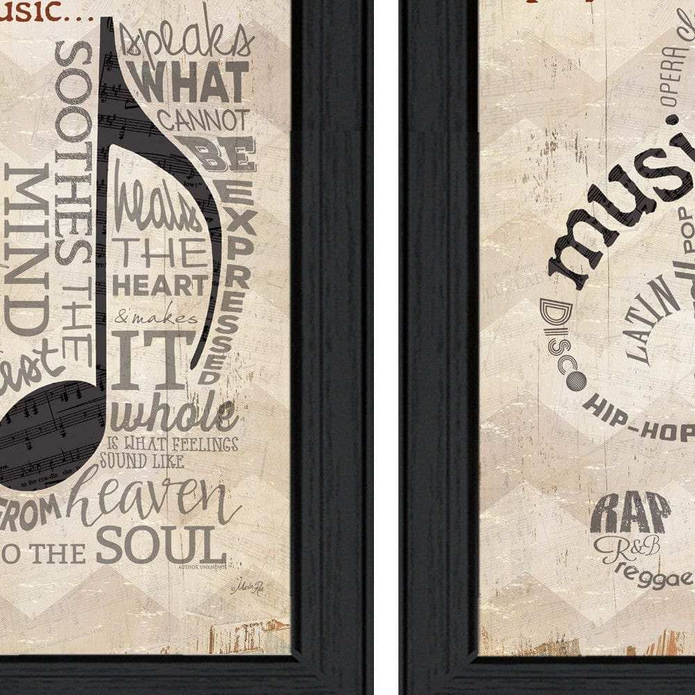 Set Of Two Music 8 Black Framed Print Wall Art - Homeroots - Flyclothing LLC