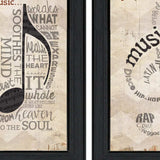 Set Of Two Music 8 Black Framed Print Wall Art - Homeroots - Flyclothing LLC
