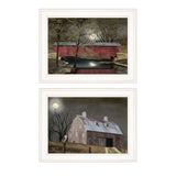 Set Of Two Midnight Moon 1 White Framed Print Wall Art - Homeroots - Flyclothing LLC