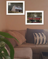 Set Of Two Midnight Moon 1 White Framed Print Wall Art - Homeroots - Flyclothing LLC