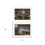 Set Of Two Midnight Moon 1 White Framed Print Wall Art - Homeroots - Flyclothing LLC