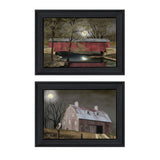 Set Of Two Midnight Moon 2 Black Framed Print Wall Art - Homeroots - Flyclothing LLC