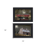 Set Of Two Midnight Moon 2 Black Framed Print Wall Art - Homeroots - Flyclothing LLC