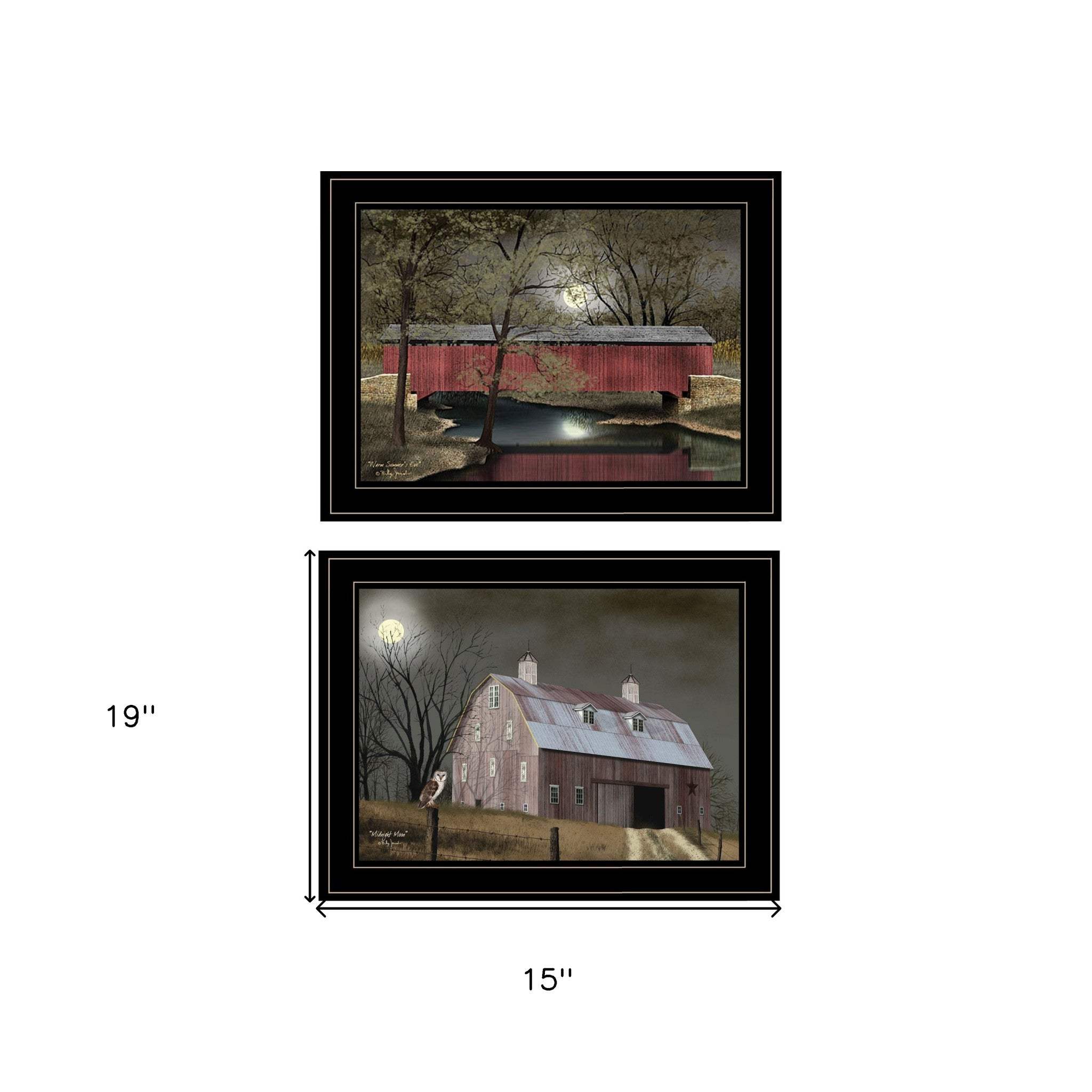 Midnight Moon Black Framed Print Wall Art - Homeroots - Flyclothing LLC