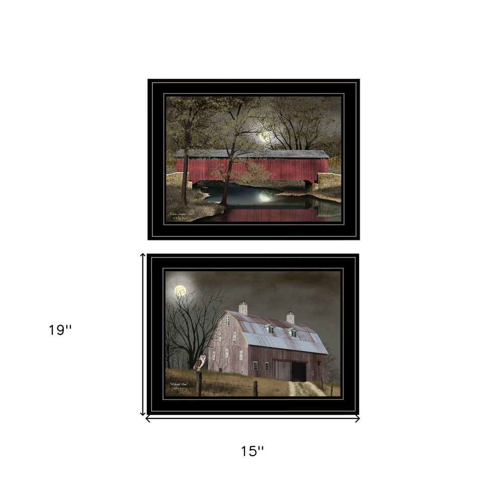 Midnight Moon Black Framed Print Wall Art - Homeroots - Flyclothing LLC