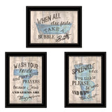 Set Of Three Bathroom Humor Black Framed Print Bathroom Wall Art - Homeroots
