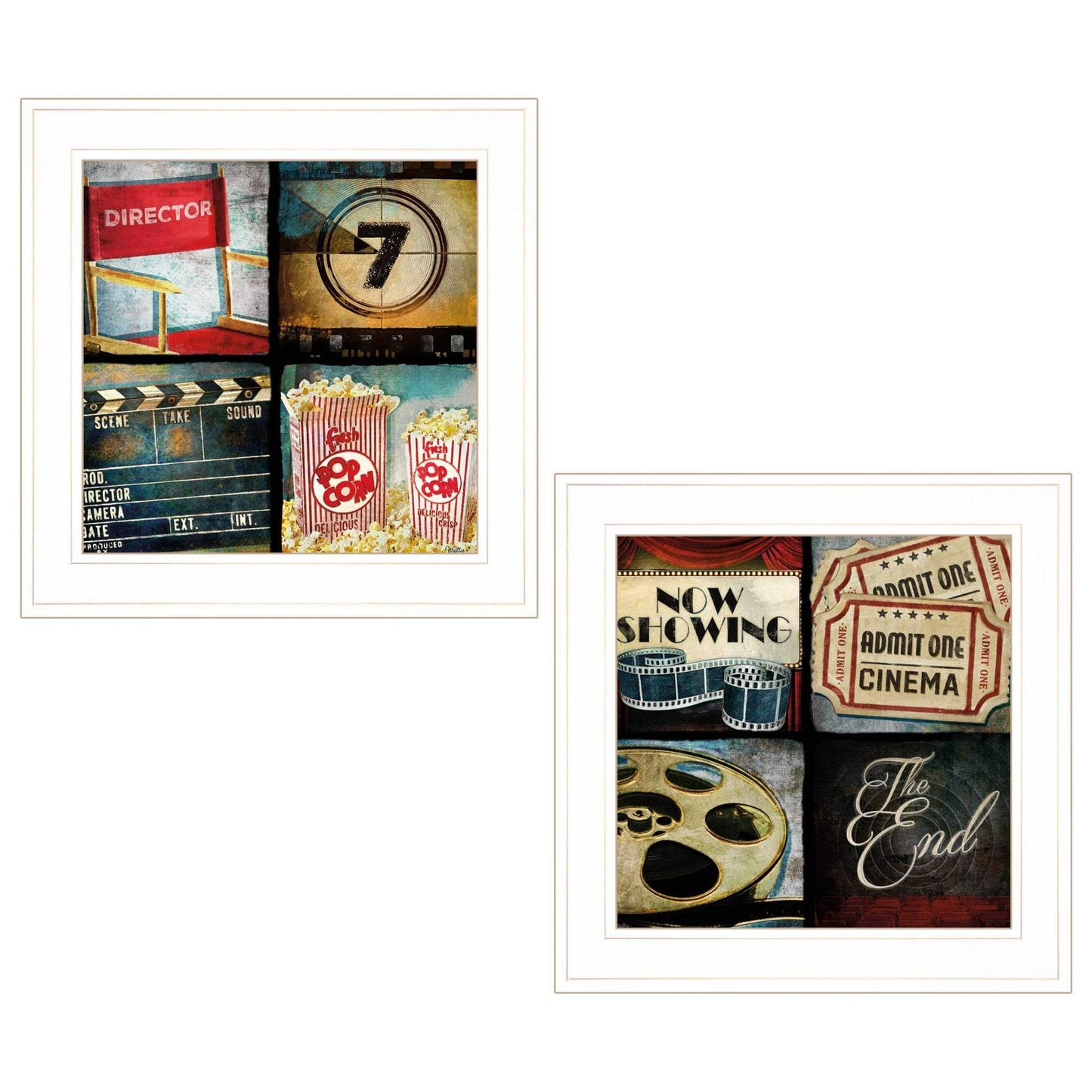 Set Of Two At The Movies 1 White Framed Print Wall Art - Homeroots - Flyclothing LLC