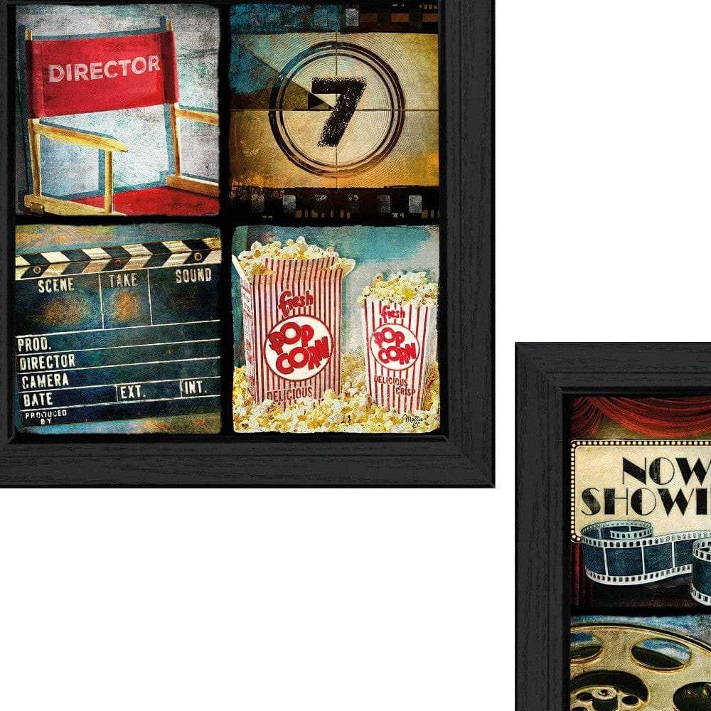 Set Of Two At The Movies 2 Black Framed Print Wall Art - Homeroots - Flyclothing LLC