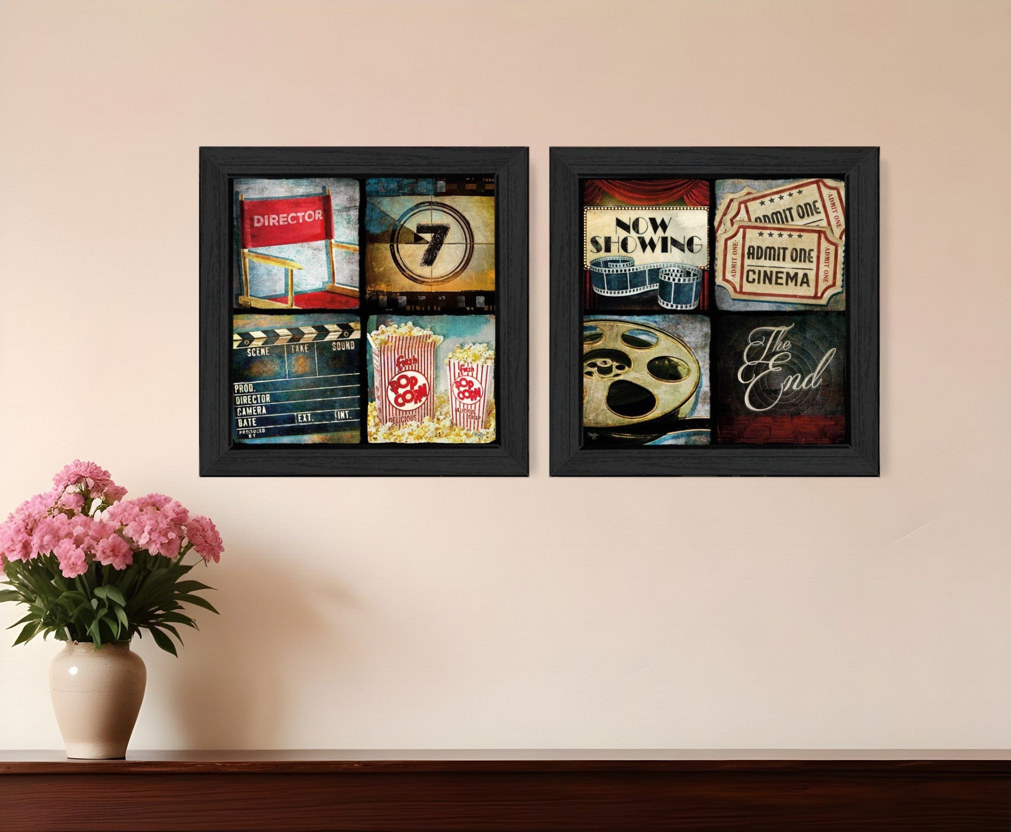 Set Of Two At The Movies 2 Black Framed Print Wall Art - Homeroots