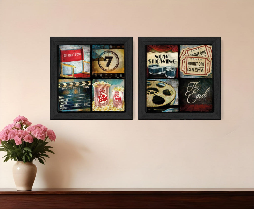 Set Of Two At The Movies 2 Black Framed Print Wall Art - Homeroots
