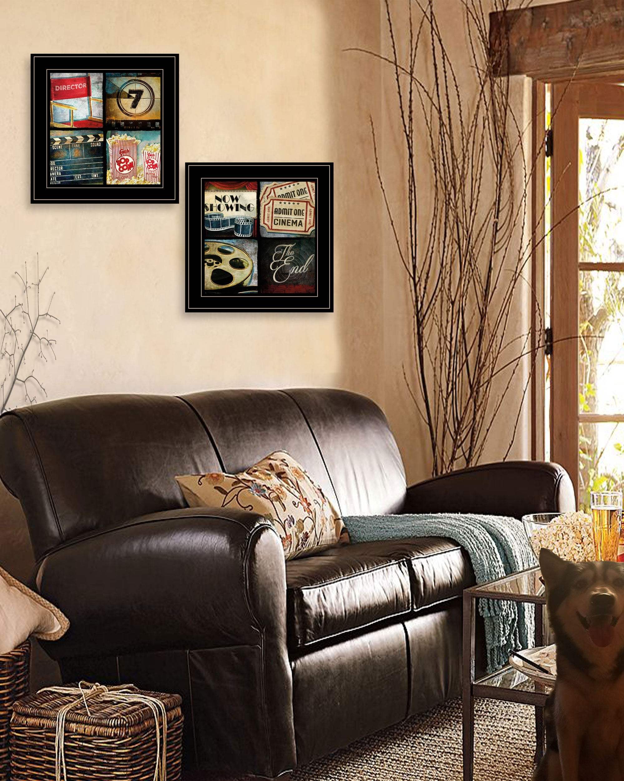 Set Of Two At The Movies Black Framed Print Wall Art - Homeroots - Flyclothing LLC