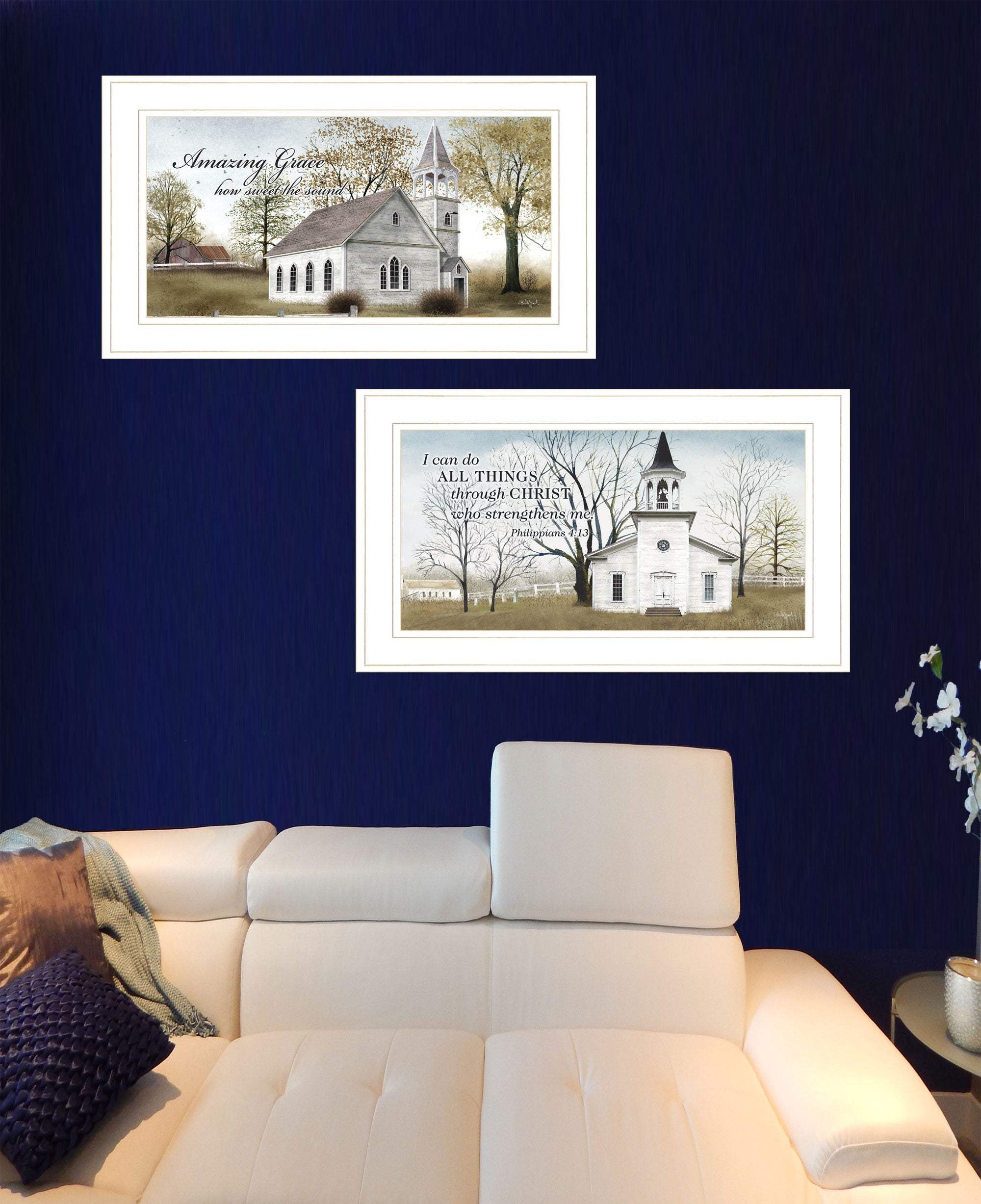Set Of Two Amazing Grace 2 White Framed Print Wall Art - Homeroots - Flyclothing LLC
