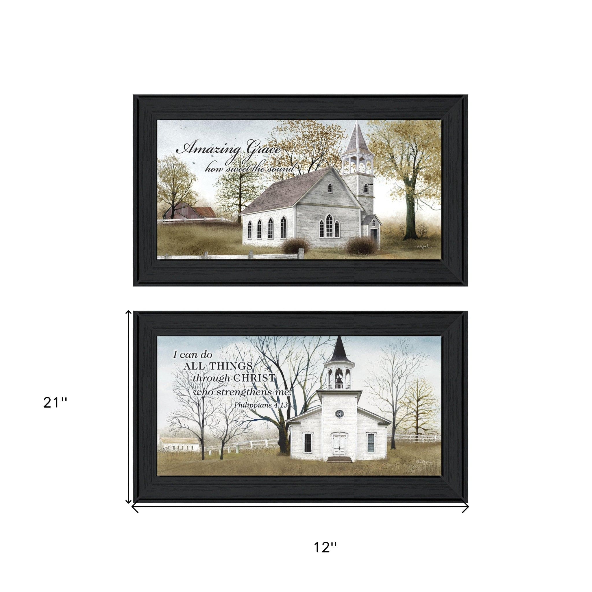 Set Of Two Amazing Grace 3 Black Framed Print Wall Art - Homeroots