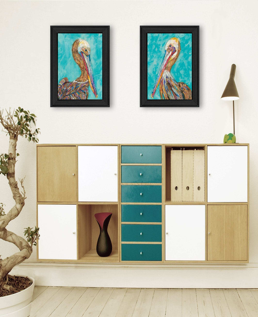 Set Of Two Pelicans 2 Black Framed Print Wall Art - Homeroots - Flyclothing LLC