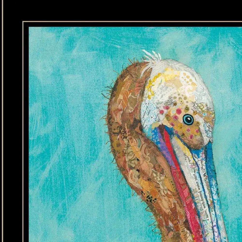 Set Of Two Pelicans Teal Black Framed Print Wall Art - Homeroots - Flyclothing LLC