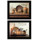 Set Of Two By Grace 3 Black Framed Print Kitchen Wall Art - Homeroots