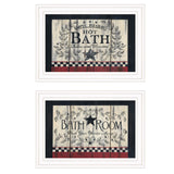Set Of Two Hot Bath 4 White Framed Print Bathroom Wall Art - Homeroots