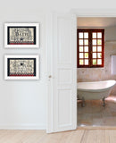 Set Of Two Hot Bath 4 White Framed Print Bathroom Wall Art - Homeroots