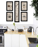 Set Of Five Kitchen Friendship Black Framed Print Kitchen Wall Art - Homeroots - Flyclothing LLC
