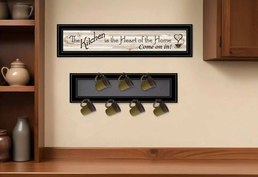 Set Of Two Kitchen Print and Mug Rack Kitchen Wall Art - Homeroots - Flyclothing LLC
