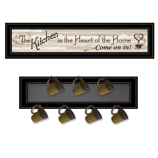 Set Of Two Kitchen Print and Mug Rack Kitchen Wall Art - Homeroots - Flyclothing LLC